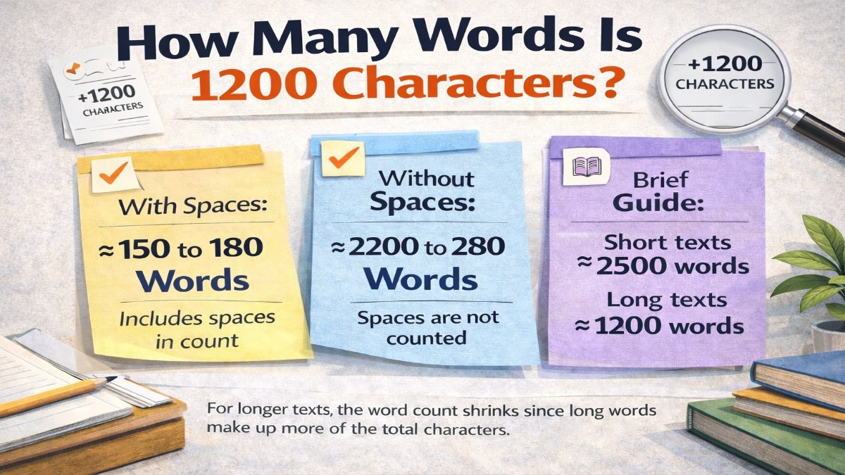 How many words is 1200 characters infographic