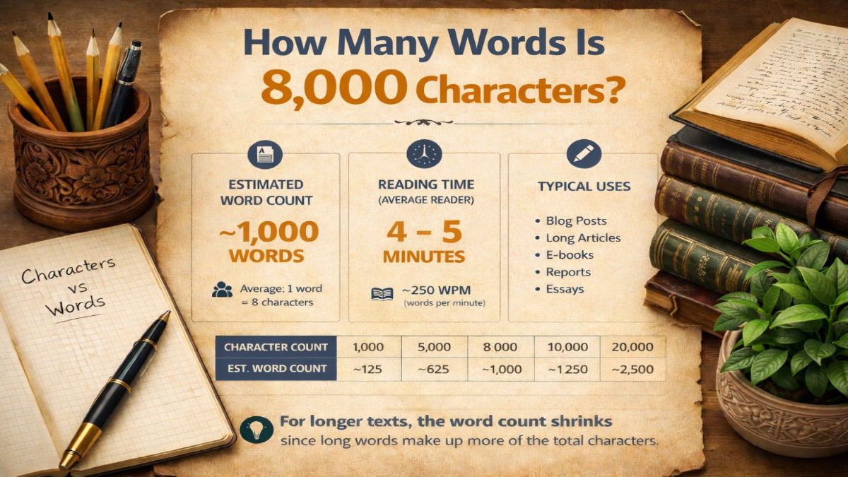 How many words is 8000 characters infographic